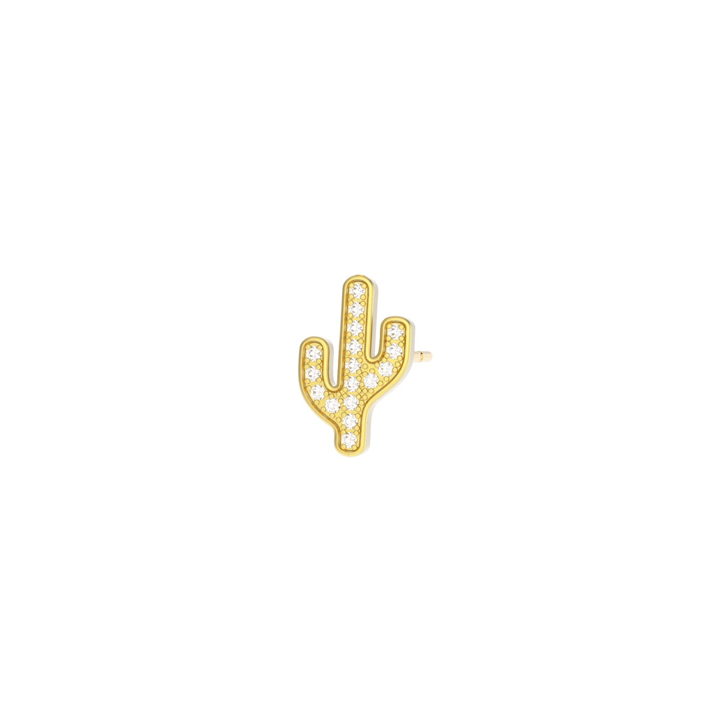 Sparkling Diamonds Cactus Earring (Single)