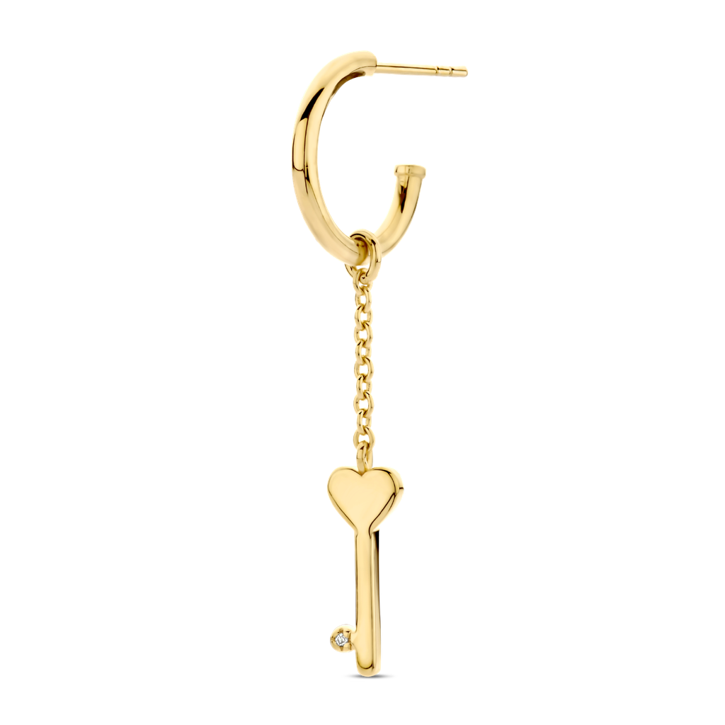 Heart Key (Single) Earring